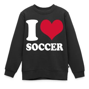 Fußball Fußballspieler I Love Soccer - Kinder Premium Organic Sweatshirt - Schwarz - Vorne - AI Model Kid Female (0cm)
