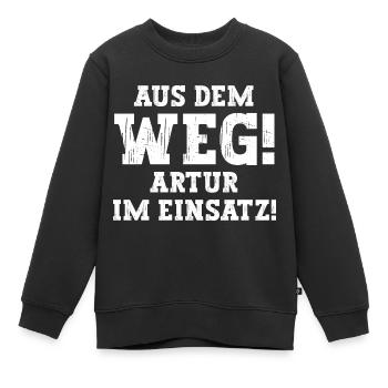 Artur Lustiger Spruch Vorname Name Artur - Kinder Premium Organic Sweatshirt - Schwarz - Vorne - AI Model Kid Female (0cm)