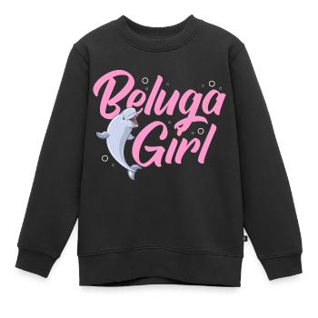 Béluga Béluga Baleine Observation des baleines Dauphin Dauphin - Sweat Premium enfant bio - noir - Devant - AI Model Kid Female (0cm)