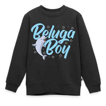Béluga Béluga Baleine Observation des baleines Dauphin Dauphin - Sweat Premium enfant bio - noir - Devant - AI Model Kid Female (0cm)