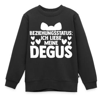 Beziehungsstatus Ich liebe meine Degus - Kinder Premium Organic Sweatshirt - Schwarz - Vorne - AI Model Kid Female (0cm)
