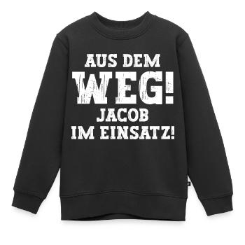 Jacob Lustiger Spruch Vorname Name Jacob - Kinder Premium Organic Sweatshirt - Schwarz - Vorne - AI Model Kid Female (0cm)