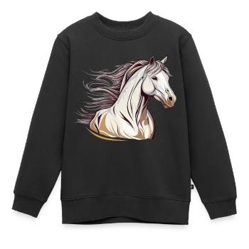 Cheval sauvage - Sweat Premium enfant bio - noir - Devant - AI Model Kid Female (0cm)