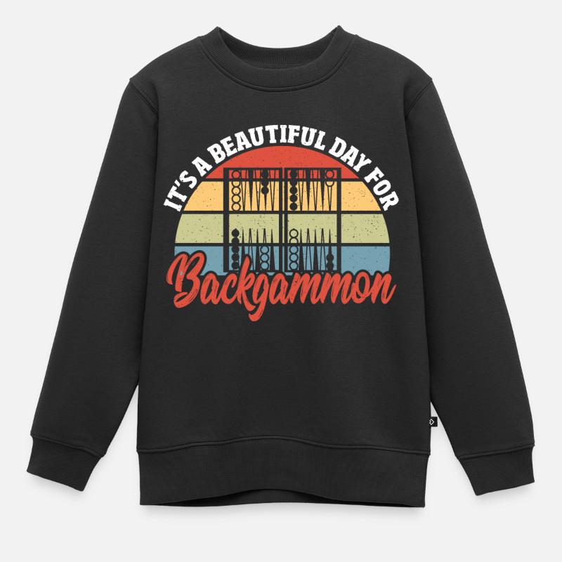 Backgammon - Kinder Premium Organic Sweatshirt - Schwarz