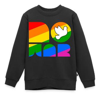 No War LGBTQ Pride Month Shirt - Kinder Premium Organic Sweatshirt - Schwarz - Vorne - AI Model Kid Female (0cm)