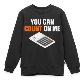Calculatrice - Sweat Premium enfant bio - noir - Devant - AI Model Kid Female (0cm)