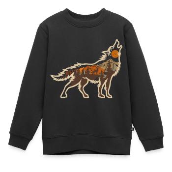 Wolf Nature Nature Nature Animaux sauvages - Sweat Premium enfant bio - noir - Devant - AI Model Kid Female (0cm)