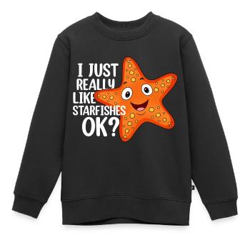 Seestern - Kinder Premium Organic Sweatshirt - Schwarz - Vorne - AI Model Kid Female (0cm)