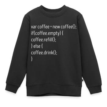 Kaffee - Kinder Premium Organic Sweatshirt - Schwarz - Vorne - AI Model Kid Female (0cm)