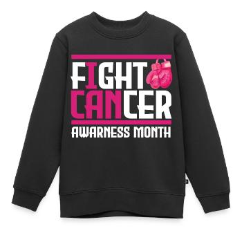 Krebs bekämpfen. Monat des Bewusstseins. - Kinder Premium Organic Sweatshirt - Schwarz - Vorne - AI Model Kid Female (0cm)