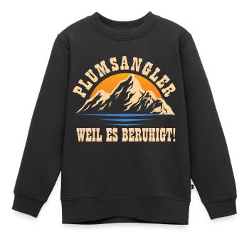 Angeln - Kinder Premium Organic Sweatshirt - Schwarz - Vorne - AI Model Kid Female (0cm)