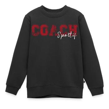Coach Sportif humour coach sportif Entraineur - Sweat Premium enfant bio - noir - Devant - AI Model Kid Female (0cm)