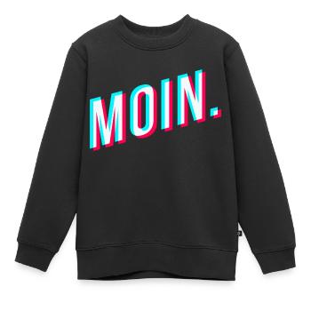 Moin. Glitcheffekt - Kinder Premium Organic Sweatshirt - Schwarz - Vorne - AI Model Kid Female (0cm)
