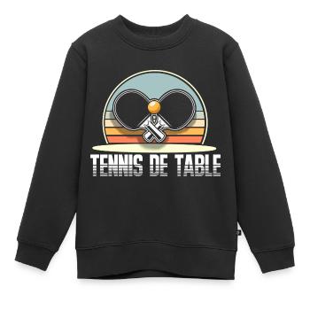 Ping-pong - Sweat Premium enfant bio - noir - Devant - AI Model Kid Female (0cm)