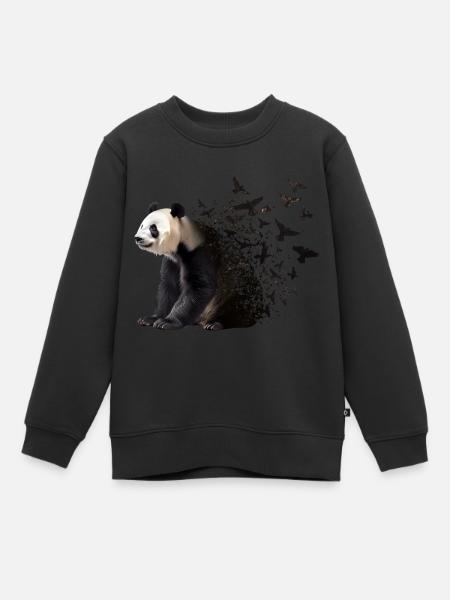 Panda - Kinder Premium Organic Sweatshirt - Schwarz