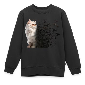 Persian Cat - Kids Premium Organic Sweatshirt - black - Front - AI Model Kid Female (0cm)