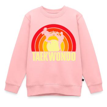 Taekwondo - Kinder Premium Organic Sweatshirt - Rosa - Vorne - AI Model Kid Female (0cm)