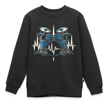 Trommel Herzschlag 2024 - Kinder Premium Organic Sweatshirt - Schwarz - Vorne - AI Model Kid Female (0cm)