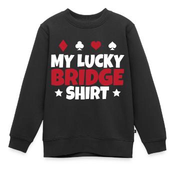 Bridge Kartenspiel Geschenk - Kinder Premium Organic Sweatshirt - Schwarz - Vorne - AI Model Kid Female (0cm)