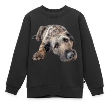 Irish Wolfhound - Kinder Premium Organic Sweatshirt - Schwarz - Vorne - AI Model Kid Female (0cm)