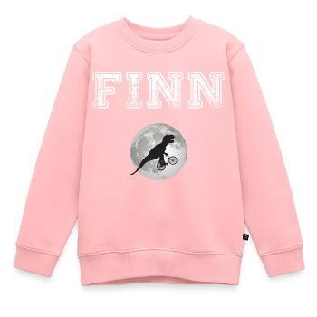 FINN - Schöner Jungen Name mit Dinosaurier - Kinder Premium Organic Sweatshirt - Rosa - Vorne - AI Model Kid Female (0cm)