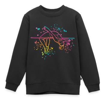 Hochspringer Wasserfarben Hochsprung - Kinder Premium Organic Sweatshirt - Schwarz - Vorne - AI Model Kid Female (0cm)