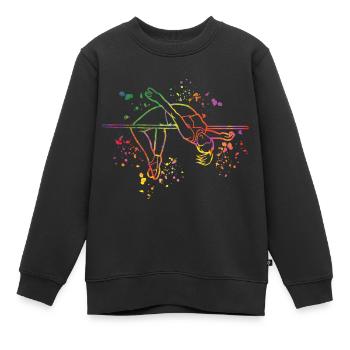 Saut en hauteur Aquarelle Saut en hauteur - Sweat Premium enfant bio - noir - Devant - AI Model Kid Female (0cm)