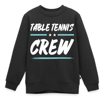Table Tennis Crew - Kinder Premium Organic Sweatshirt - Schwarz - Vorne - AI Model Kid Female (0cm)
