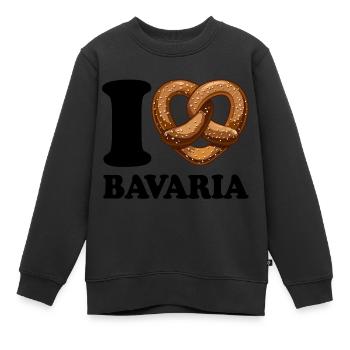 J’aime le bretzel de Bavière - Coeur - Dire - Sweat Premium enfant bio - noir - Devant - AI Model Kid Female (0cm)