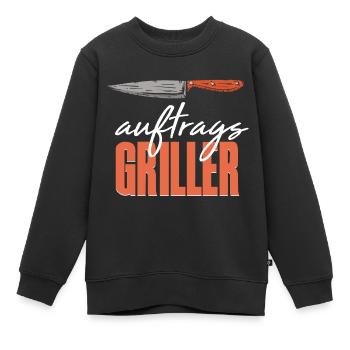 Grillen Grillmeister BBQ Grillkönig - Kinder Premium Organic Sweatshirt - Schwarz - Vorne - AI Model Kid Female (0cm)