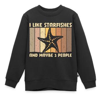Seestern - Kinder Premium Organic Sweatshirt - Schwarz - Vorne - AI Model Kid Female (0cm)