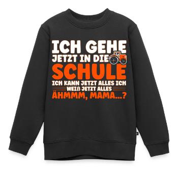 Ich Gehe Jetzt In Die Schule Schulbeginn - Kinder Premium Organic Sweatshirt - Schwarz - Vorne - AI Model Kid Female (0cm)