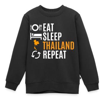 Thailand - Kinder Premium Organic Sweatshirt - Schwarz - Vorne - AI Model Kid Female (0cm)