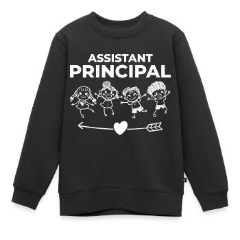 Chef d’établissement Directeur Directeur Directeur de la direction de l’école - Sweat Premium enfant bio - noir - Devant - AI Model Kid Female (0cm)