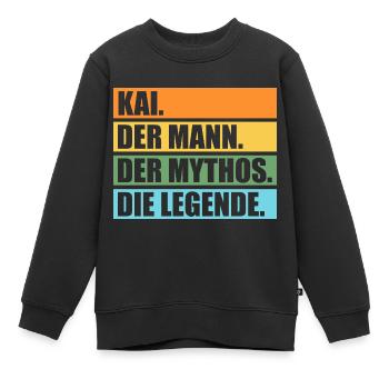 Kai - Kinder Premium Organic Sweatshirt - Schwarz - Vorne - AI Model Kid Female (0cm)