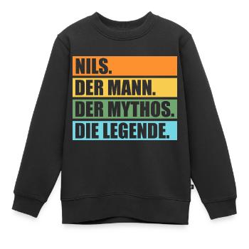 Nils - Kinder Premium Organic Sweatshirt - Schwarz - Vorne - AI Model Kid Female (0cm)