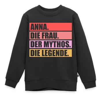Anna - Kinder Premium Organic Sweatshirt - Schwarz - Vorne - AI Model Kid Female (0cm)