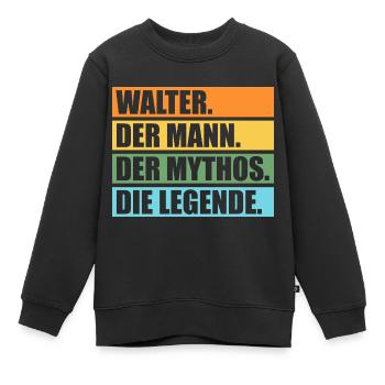 Walter - Kinder Premium Organic Sweatshirt - Schwarz - Vorne - AI Model Kid Female (0cm)