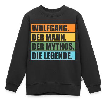 Wolfgang - Kinder Premium Organic Sweatshirt - Schwarz - Vorne - AI Model Kid Female (0cm)