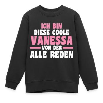 Vanessa - Kinder Premium Organic Sweatshirt - Schwarz - Vorne - AI Model Kid Female (0cm)
