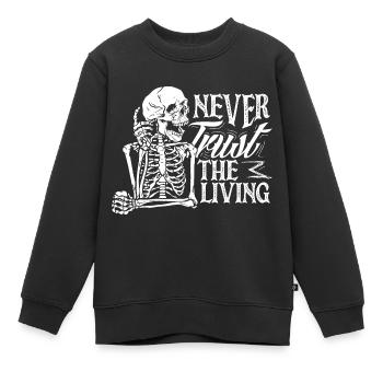 Ne faites jamais confiance au squelette gothique sombre vivant - Sweat Premium enfant bio - noir - Devant - AI Model Kid Female (0cm)