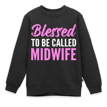 Gesegnete Hebamme Geburtshelfer - Kinder Premium Organic Sweatshirt - Schwarz - Vorne - AI Model Kid Female (0cm)