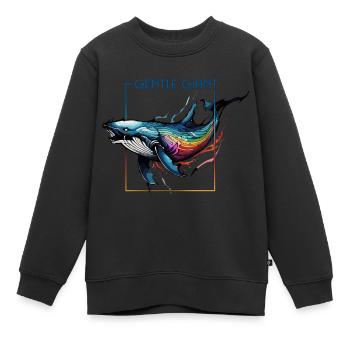 Strahlender Regenbogenwal - Der sanfte Riese - Kinder Premium Organic Sweatshirt - Schwarz - Vorne - AI Model Kid Female (0cm)