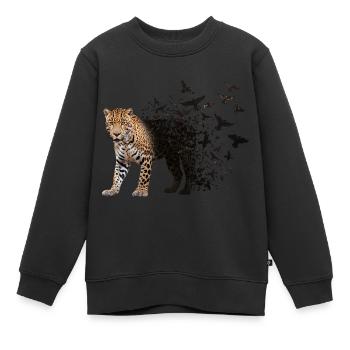 Jaguar - Sweat Premium enfant bio - noir - Devant - AI Model Kid Female (0cm)