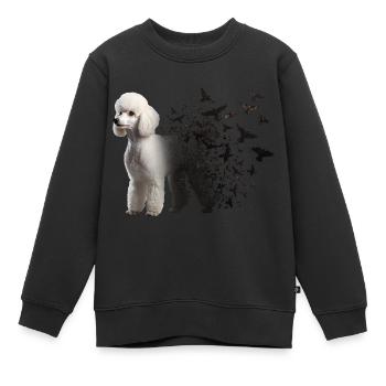 Caniche - Sweat Premium enfant bio - noir - Devant - AI Model Kid Female (0cm)