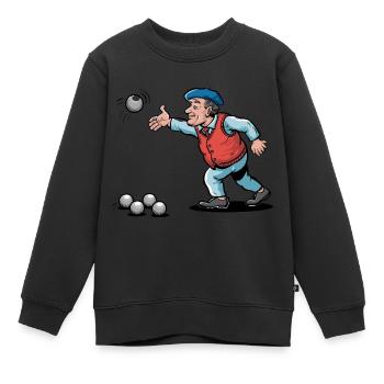 Franzose spielt Petanque für einen Petanque - Kinder Premium Organic Sweatshirt - Schwarz - Vorne - AI Model Kid Female (0cm)