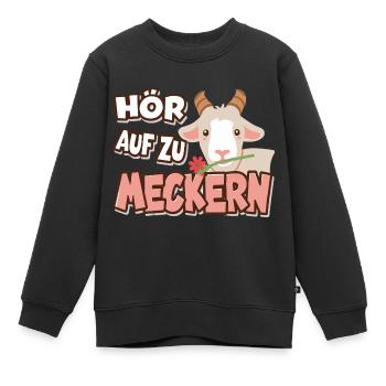 Hör auf zu meckern für eine Frau oder Mädchen - Kinder Premium Organic Sweatshirt - Schwarz - Vorne - AI Model Kid Female (0cm)