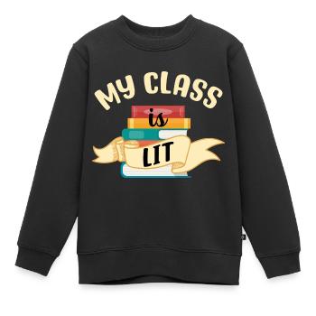 Meine Klasse ist Literatur - Kinder Premium Organic Sweatshirt - Schwarz - Vorne - AI Model Kid Female (0cm)
