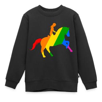 Reitsport: Freiheit im Sattel - Kinder Premium Organic Sweatshirt - Schwarz - Vorne - AI Model Kid Female (0cm)