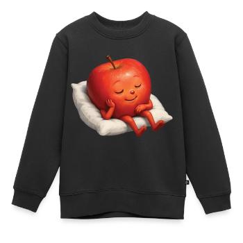 Apfel - Kinder Premium Organic Sweatshirt - Schwarz - Vorne - AI Model Kid Female (0cm)